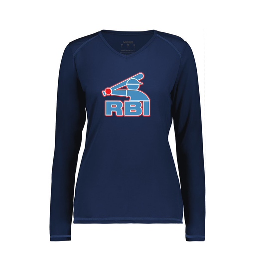[6847.065.XS-LOGO1] Women's SoftTouch Long Sleeve (Female Adult XS, Navy)