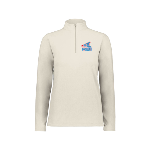 [6864.53T.XS-LOGO1] Ladies MicroFleece 1/4 Zip Pullover (Female Adult XS, White)