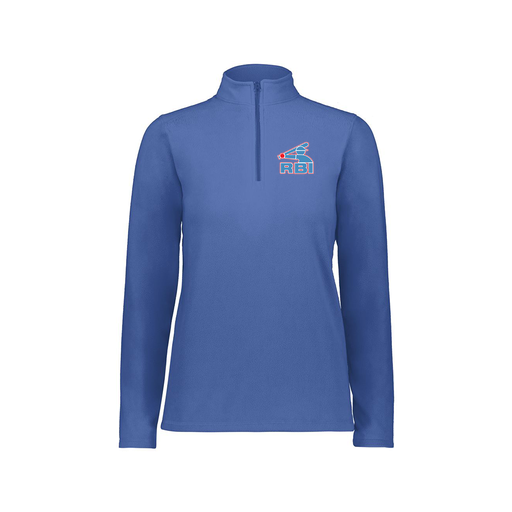 [6864.060.XS-LOGO1] Ladies MicroFleece 1/4 Zip Pullover (Female Adult XS, Royal)