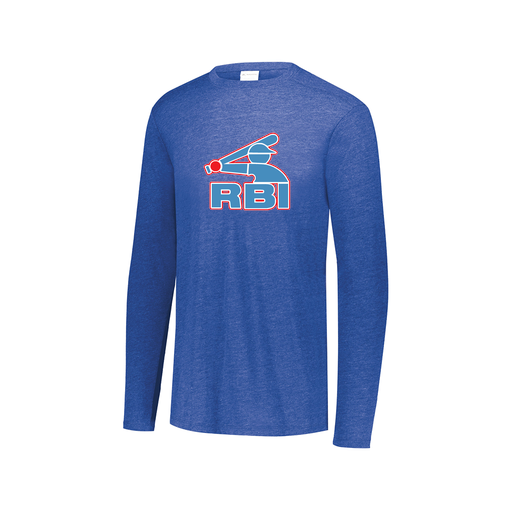 [FTLCUBRY-AXS-LOGO1] Decker Men's Tri-Blend T-Shirt - Long Sleeve (Adult XS, Royal)