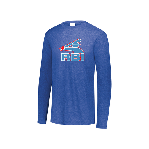 [FTLCUBRY-YS-LOGO1] Decker Youth Tri-Blend T-Shirt - Long Sleeve (Youth S, Royal)