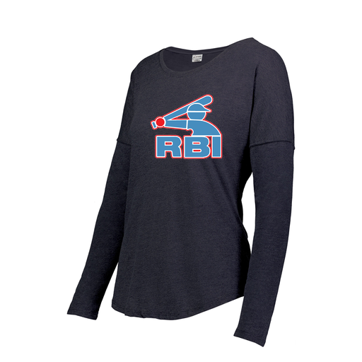 [FTLCUBNV-FAXS-LOGO1] Decker Women's Tri-Blend T-Shirt - Long Sleeve (Female Adult XS, Navy)