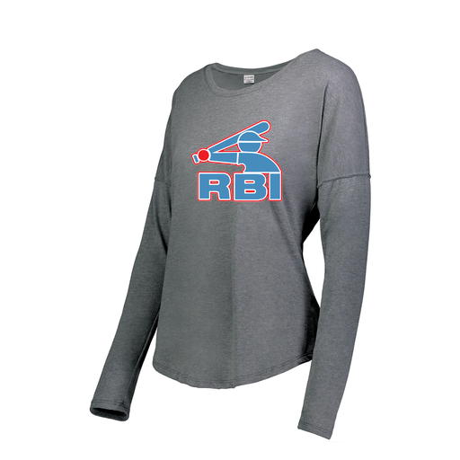 [FTLCUBGY-FAXS-LOGO1] Decker Women's Tri-Blend T-Shirt - Long Sleeve (Female Adult XS, Gray)